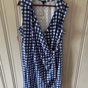 Talbots Blue and White Plaid Dress